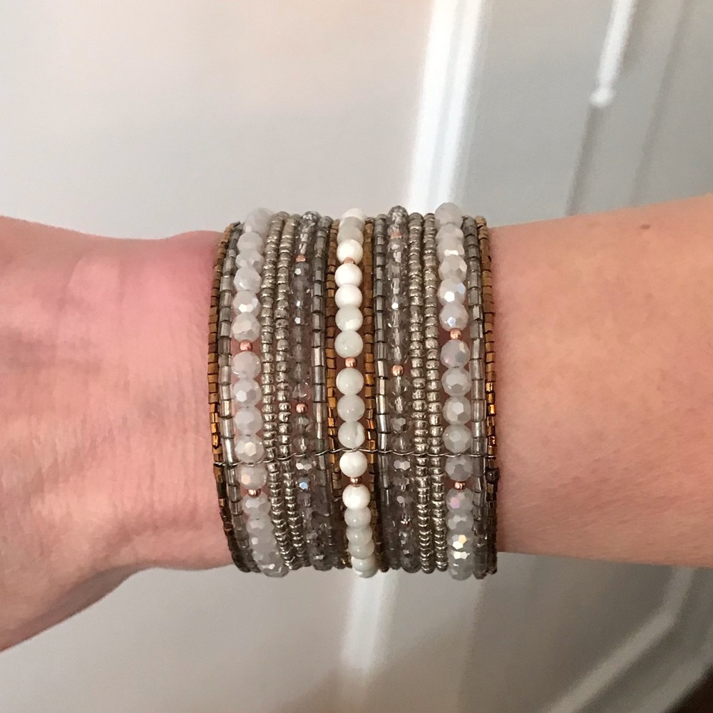 White and Gold bracelet cuff